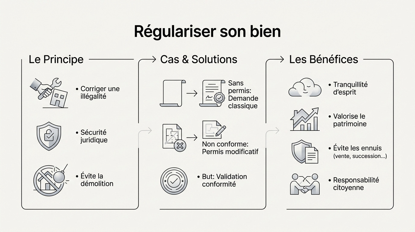 Maison moderne en cours de rénovation illustrant la régularisation urbanistique
