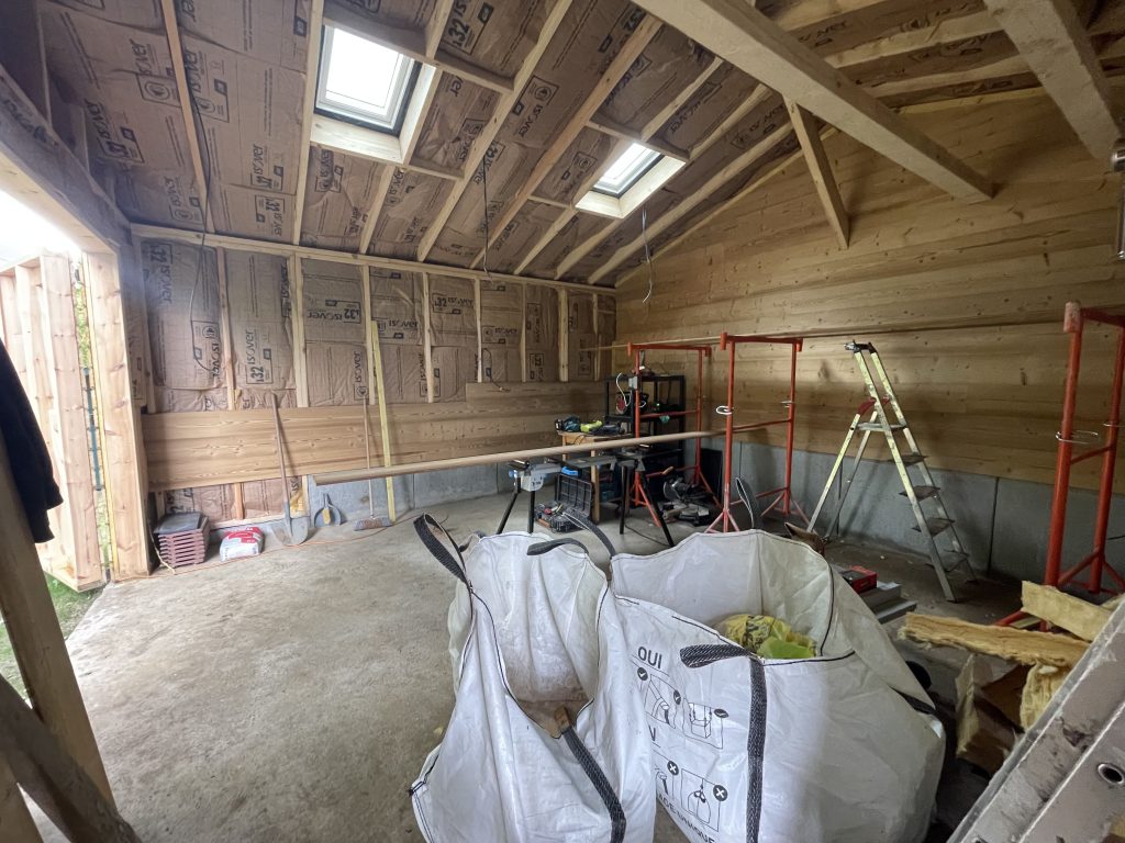 Isolation d'une extension dans les Vosges au chalet Silent Wood