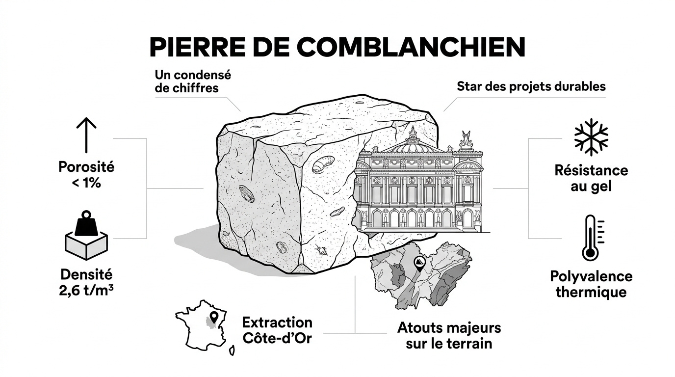 Détails techniques et esthétiques de la pierre de Comblanchien extraite en Bourgogne
