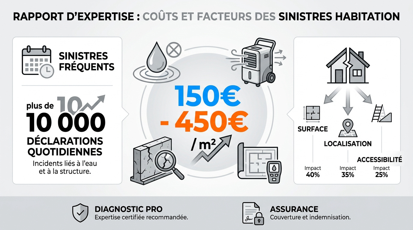 Rapport d'expertise détaillant les coûts de rénovation après un sinistre habitation